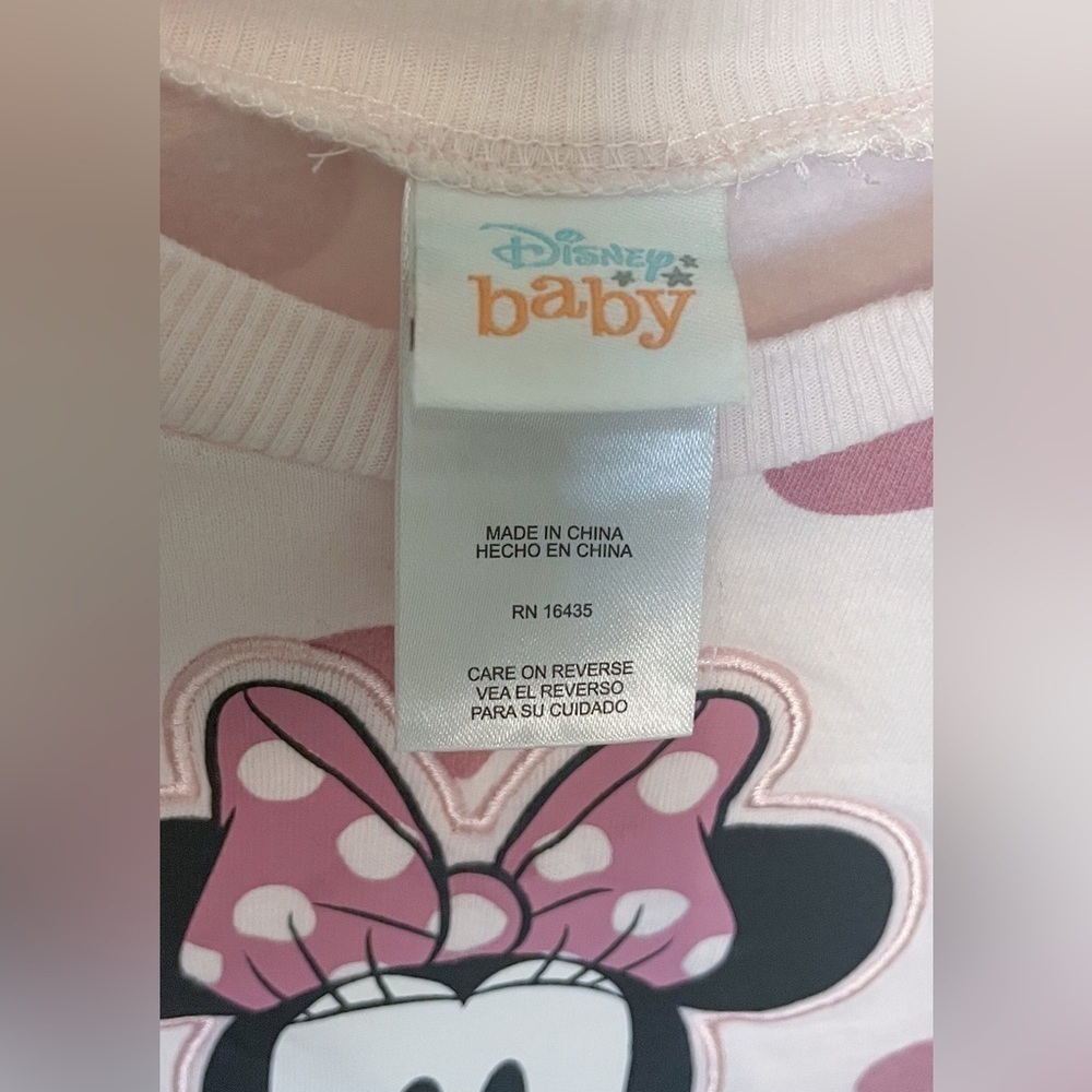 Disney Baby Girl Pink Polkadot Minnie Mouse Sweater Set - Picture 4 of 4